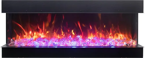 Vista 9 de 88-TRU-View-XL XT - Chimenea eléctrica de 3 caras de 88 pulgadas, calentador de chimenea de vidrio de 3 lados con control remoto y temporizador de 8