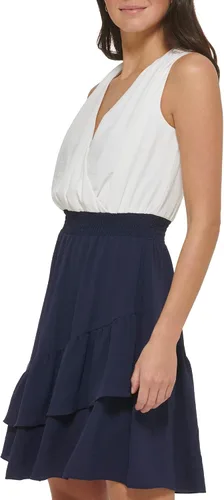 Vista 2 de DKNY Cintura fruncida sin mangas con cuello en V