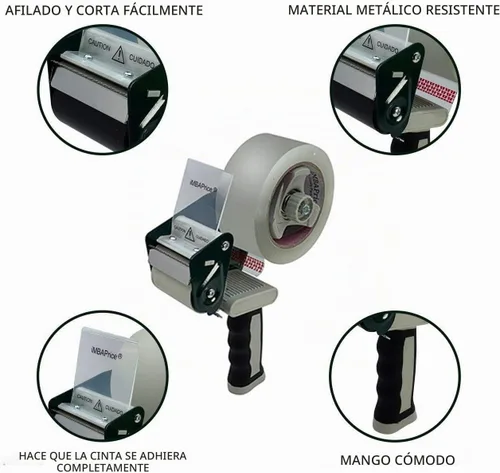 Vista 5 de iMBAPrice Pistola dispensadora de cinta de embalaje con cinta transparente de 2 pulgadas x 110 yardas, pistola de cinta de envío manual con mango