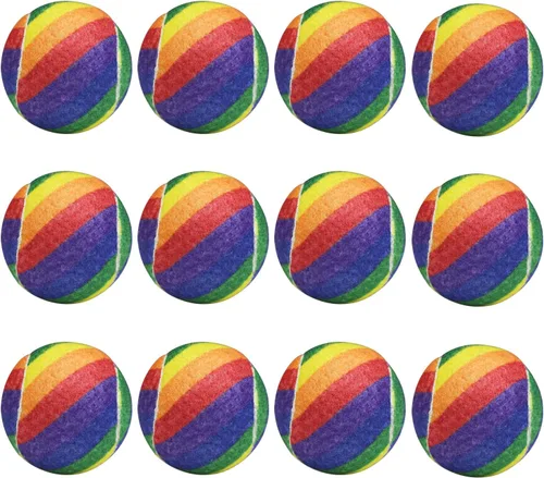 Vista 23 de URBEST Pelota de tenis, 12 paquetes de pelotas de tenis de entrenamiento, pelotas de práctica para jugadores novatos, pelotas de juego para perros