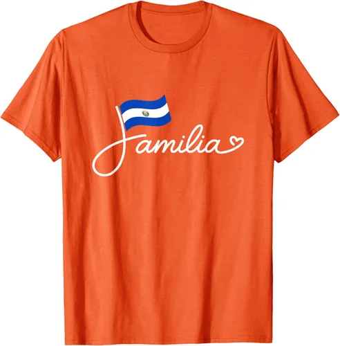 Vista 68 de El Salvador Familia - Camiseta con texto en inglés "La Familia de la Bandera Salvadoreña