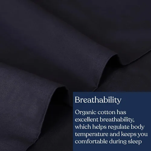 Vista 6 de GOTS Certified 100% Organic Cotton Flat Sheet, 400TC Long Staple Cotton, Ultra Soft, Silky, Moisture-Wicking, Smooth & Breathable, Best Sheets for