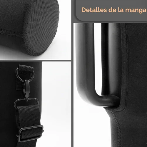 Vista 5 de Bolsa bandolera ajustable para vaso Stanley de 40 onzas con asa, funda protectora de repuesto con correa para el hombro, accesorios de copa