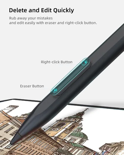 Vista 10 de Metapen Lápiz Stylus M1 para Microsoft Surface (Vida de Batería de 75 Días, Escritura Suave), Compatible con Surface Pro 11/10/X/9/8/7/6/5/4/3/Book