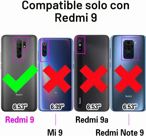 Vista 2 de Asuwish Funda de teléfono para Xiaomi Redmi 9 con protector de pantalla de vidrio templado y accesorios para celda Kickstand protector resistente