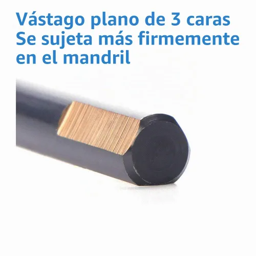 Vista 3 de 6 brocas helicoidales de 3/8 pulgadas, negras y doradas