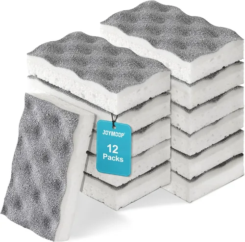 Vista 19 de JOYMOOP Esponja de cocina de dibujos animados, esponjas de celulosa para limpieza, esponjas antiarañazos para lavar platos, esponja reutilizable