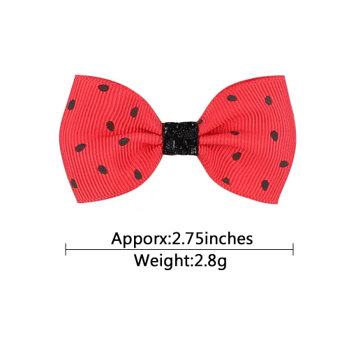 Vista 3 de Pinzas para el cabello con lazo de sandía, para niñas, con lazo de frutas, color sandía, BBG22 (6 unidades, A)