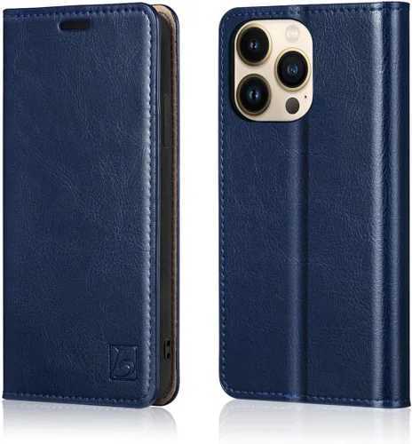 Vista 14 de Belemay Funda tipo cartera compatible con iPhone 8 Plus, de piel de vaca auténtica, funda tipo folio (funda interior de TPU suave), ranuras