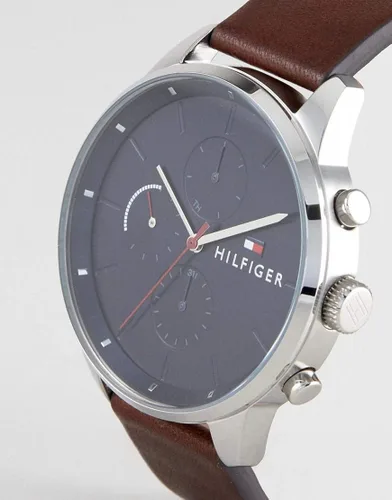 Vista 5 de Tommy Hilfiger 1791487 - Pulsera para hombre cronógrafo piel marrón esfera azul