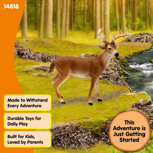 Vista 3 de Schleich Wild Life, Figura de Animal, Juguetes de Animales para Niños y Niñas de 3-8 Años de Edad, Venado de Cola Blanca, Edades 3+