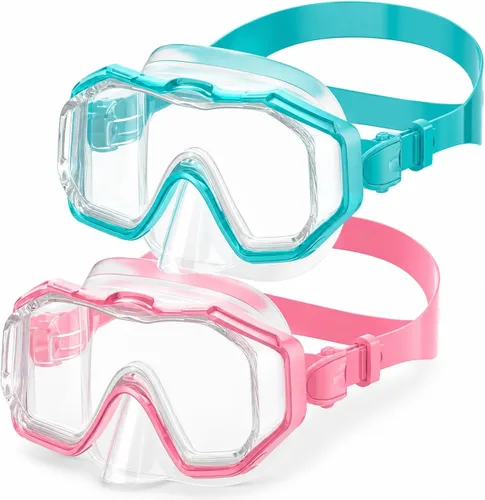 Vista 11 de Kids Swim Goggles 4‑16, 3‑Window Shatter‑Resistant Anti‑Fog, 180‑Degree Panoramic View with Nose Cover
