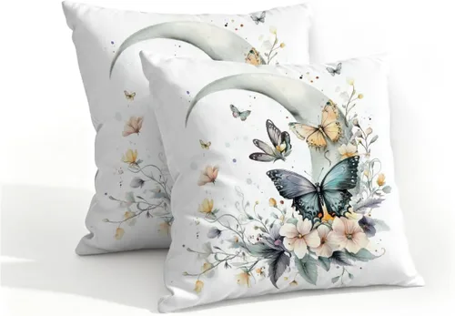 Vista 60 de Juego de 2 fundas de almohada impermeables para exteriores, 16 x 16 pulgadas, fundas de almohada decorativas de patio para muebles de jardín, sofá