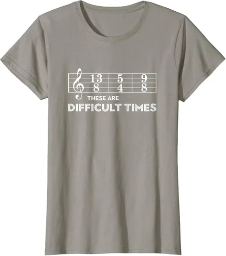 Vista 52 de Musician - Camiseta con texto en inglés "These are Difficult Times", talla S