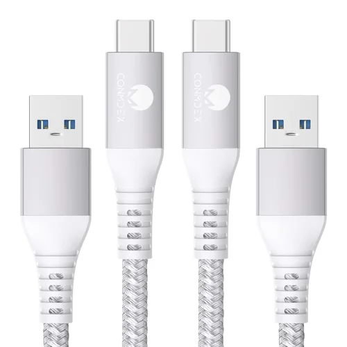 Vista 20 de CONMDEX - Cable USB C de 30 cm, [2 unidades], USB 3.1 Gen 2, transferencia de datos de 10 Gbps, cable trenzado tipo C, carga rápida USB a USB C