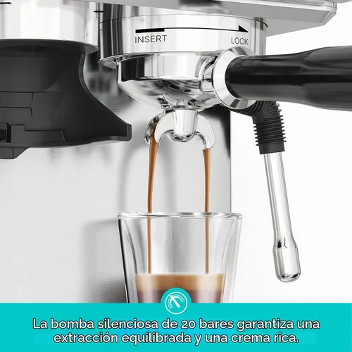 Vista 6 de CASABREWS MARENZA Máquina de café expreso con molinillo integrado y varita
