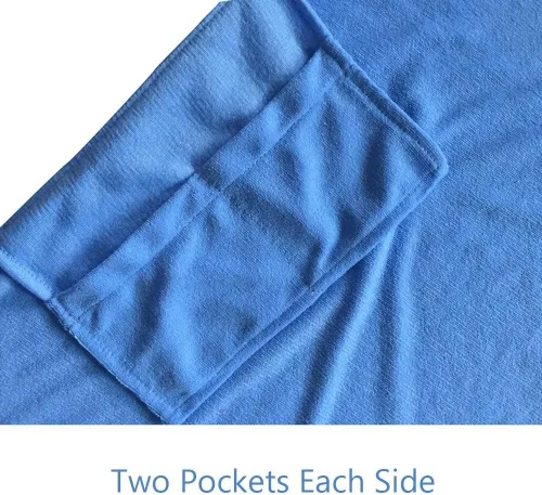 Vista 2 de Funda Vocool para silla de piscina, toalla de playa, bolsillo elástico ajustable, no se desliza Azul