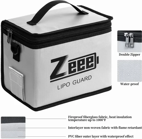Vista 6 de Zeee 7.4V 50C 2200mAh 2S RC Lipo Batería con XT60 Plug 2 Pack Baterías con 1 unids Lipo Safe Bag Bolsa ignífuga a prueba de explosiones para carga