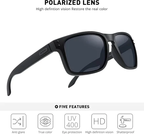 Vista 5 de OLIEYE Gafas de sol polarizadas deportivas para hombre gafas de sol con marco flexible