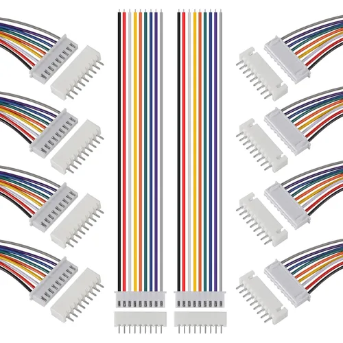 Vista 17 de ACEIRMC XH - Juego de conectores JST-XH, 10 pares de conectores macho y hembra, conector de conector macho y hembra de 0.100 in, 10 pines, con cable