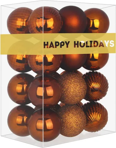 Vista 38 de Esferas pequeñas de bronce de 1.6 pulgadas para decoración del árbol de Navidad, adornos inastillables para cumpleaños, Halloween, vacaciones, boda