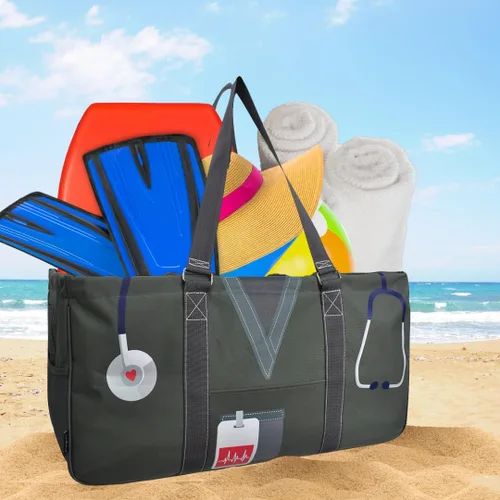 Vista 79 de NGIL Bolsa de comestibles reutilizable extra grande plegable de gran tamaño para comestibles, almacenamiento, picnic, playa, Estampado