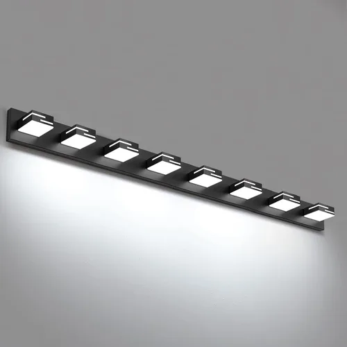 Vista 12 de Lámparas LED modernas para tocador de baño, 2 luces regulables de 15 pulgadas, color negro mate, para accesorios de iluminación de baño sobre