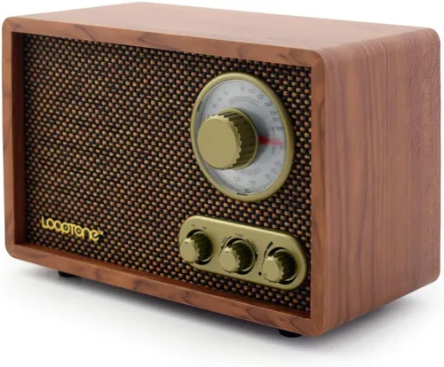 Vista 3 de Radio vintage AM FM Classic Retro Bluetooth con control de graves agudos