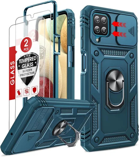 Vista 15 de LeYi Funda compatible con Samsung Galaxy A12: 2 protectores de pantalla para Galaxy A12 con cubierta de cámara deslizante, cubierta de grado militar