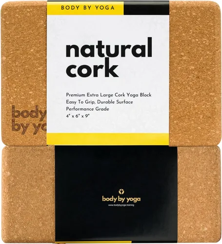 Vista 13 de Cork Yoga Blocks 2 Pack – High Density Non Slip with Select Cork Grain for Chip-Resistant Durability Extra Thick 4” for Support & Stability
