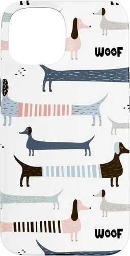 Vista 6 de Dachshund Weenie Weiner Dog - Carcasa para iPhone 17, diseño azul, rosa y blanco