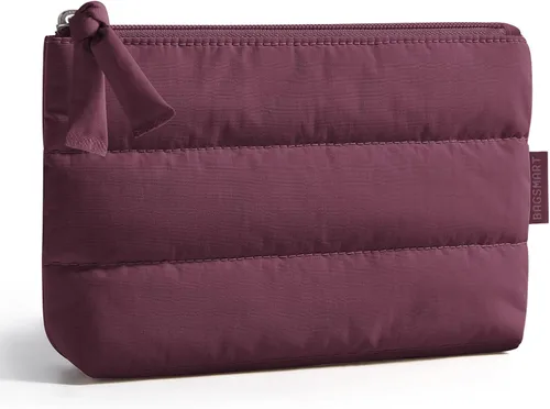 Vista 25 de BAGSMART Pequeña bolsa de maquillaje, neceser portátil esponjoso con cierre de cremallera con encanto, organizador de viaje resistente al agua