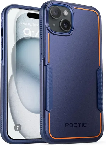 Vista 11 de Poetic Neon Series - Funda compatible con iPhone 15, doble capa, resistente, resistente, ligera, delgada, a prueba de golpes, protección contra Negro