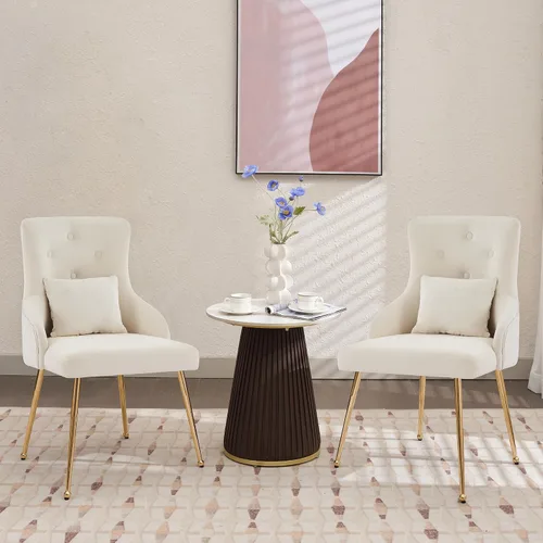 Vista 19 de Sillas de comedor de terciopelo, sillas de acento tapizadas de terciopelo, silla de cocina con patas de metal y almohada lumbar para comedor, sala