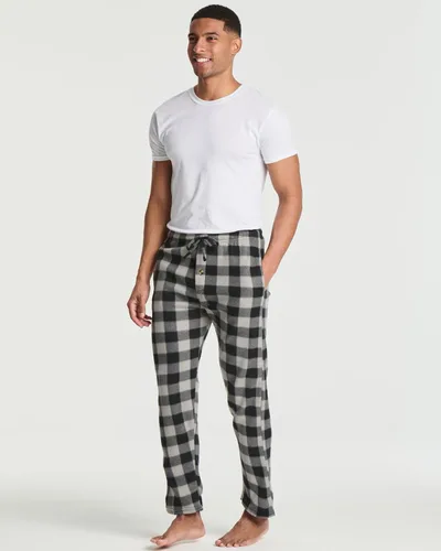 Vista 5 de Real Essentials - Paquete de 3 Pantalones de pijama de forro polar para hombre, para descansar (disponibles en tallas grandes y altas)