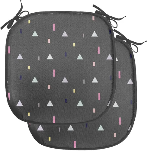 Vista 141 de Ambesonne Flamingo - Cojín de asiento para silla, diseño de fantasía exótica con elementos de vida silvestre hawaiana en colores pastel, acolchado