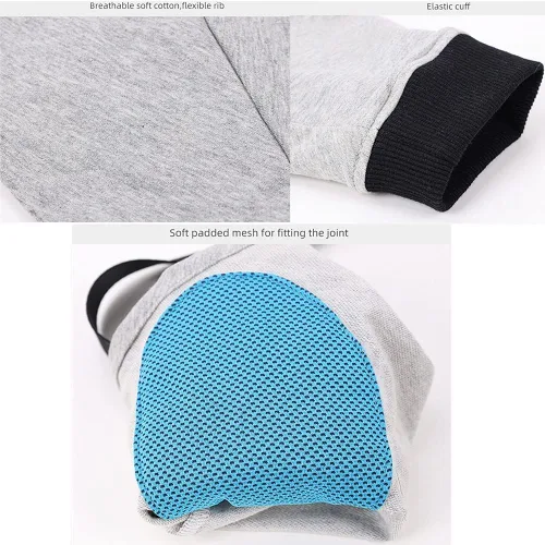 Vista 6 de HDKUW Protector de codo para perros para callos, traje de recuperación para patas delanteras, alternativa al collar de cono para dejar de lamer Gris