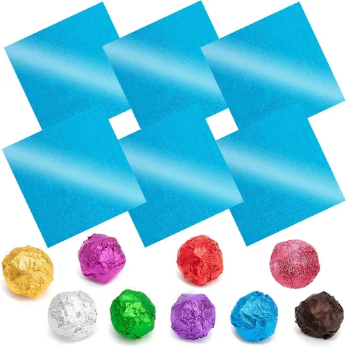 Vista 18 de Envolturas de caramelo de papel de aluminio – Papel de regalo de chocolate, 300 piezas, envoltorio de barra de chocolate casera, embalaje