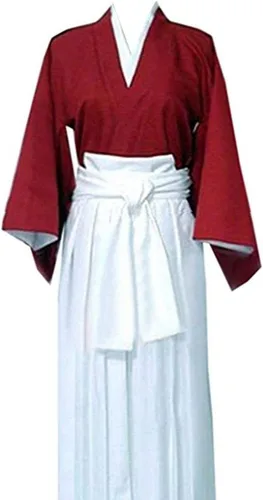 Vista 4 de Poetic Walk Disfraz de anime para hombre, traje de uniforme rojo, traje de baño, cosplay, bata, kimono