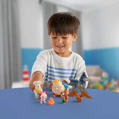 Vista 2 de Fisher-Price DC League of Super-Pets - Figura de juguetes preescolares, Krypto Ace PB Chip Pigasus y Lulu para juegos de simulación para niños a