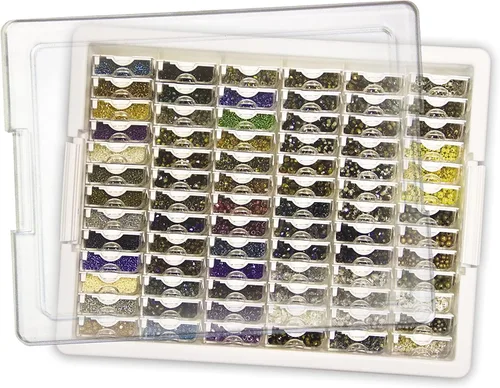 Vista 7 de Elizabeth Ward Bead Storage Solutions - Recipientes apilables de 82 piezas con tapa para suministros de arte y almacenamiento de manualidades
