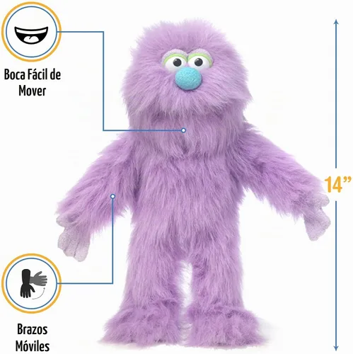 Vista 3 de Monstruo púrpura, marioneta de mano de 14