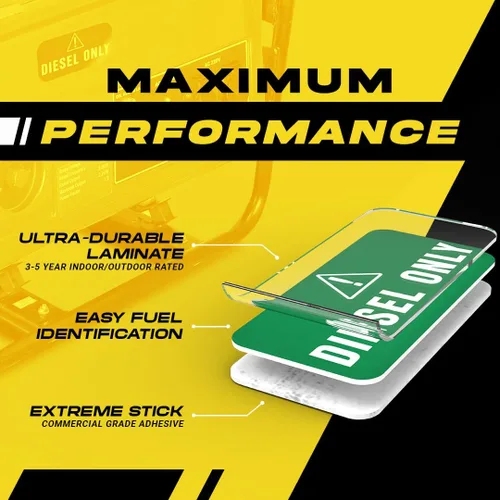 Vista 5 de Fuel Stickers - Etiquetas para diesel/gas Extreme Stick resistentes a la intemperie, fabricadas en Estados Unidos (4 etiquetas cada una, 12 en total)