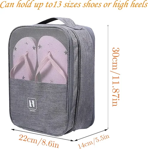Vista 2 de Li'segarote Bolsas de zapatos para viajes, paquete de 6 bolsas grandes multicolor para zapatos para hombres y mujeres, bolsa organizadora de zapatos