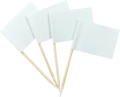 Vista 5 de JBCD Bandera roja sólida para palillos de dientes en blanco, bandera pequeña para cupcakes, 100 unidades 100 piezas rojo