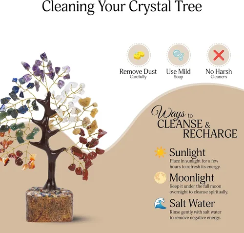Vista 6 de Árbol de Cristal del Árbol de la Vida de los Siete Chakras, Cristales y Piedras Curativas, Regalos de Cumpleaños para Mujeres, Cristales Curativos