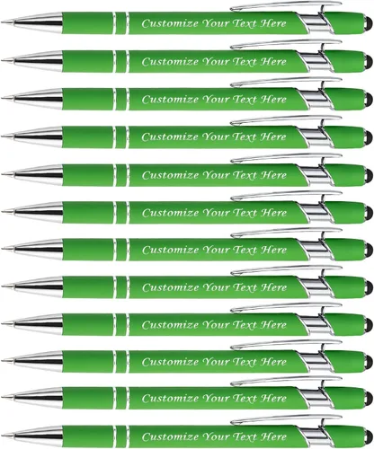Vista 8 de Bolígrafos personalizados con punta de lápiz digital, bolígrafos grabados personalizados, bolígrafo de bola de tacto suave, bolígrafos con nombre