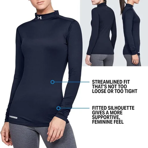 Vista 6 de Under Armour ColdGear Authentics - Mock de compresión para mujer