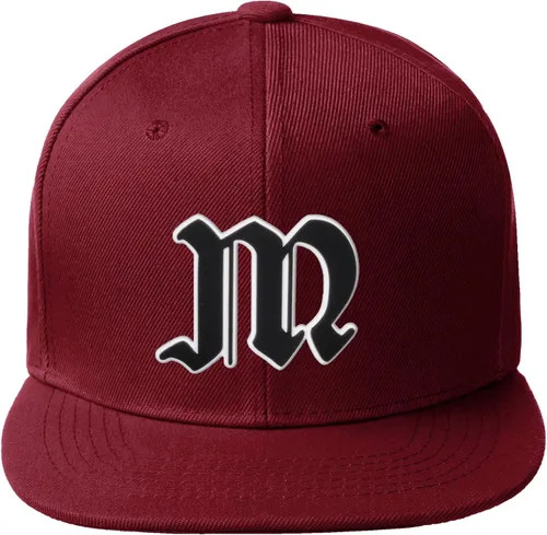 Vista 587 de Daxton Gorra clásica con visera de billete plano con letras del alfabeto inglés antiguo de la A a la Z