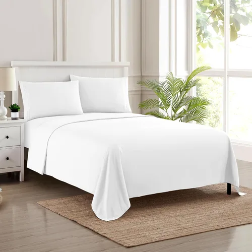 Vista 106 de Juego de sábanas extrasuaves de tamaño individual, ropa de cama transpirable y lujosa con correas elásticas integradas para las esquinas, colección